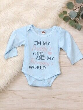 Size 0-3 Baby girls Graphic print long sleeve Onesie